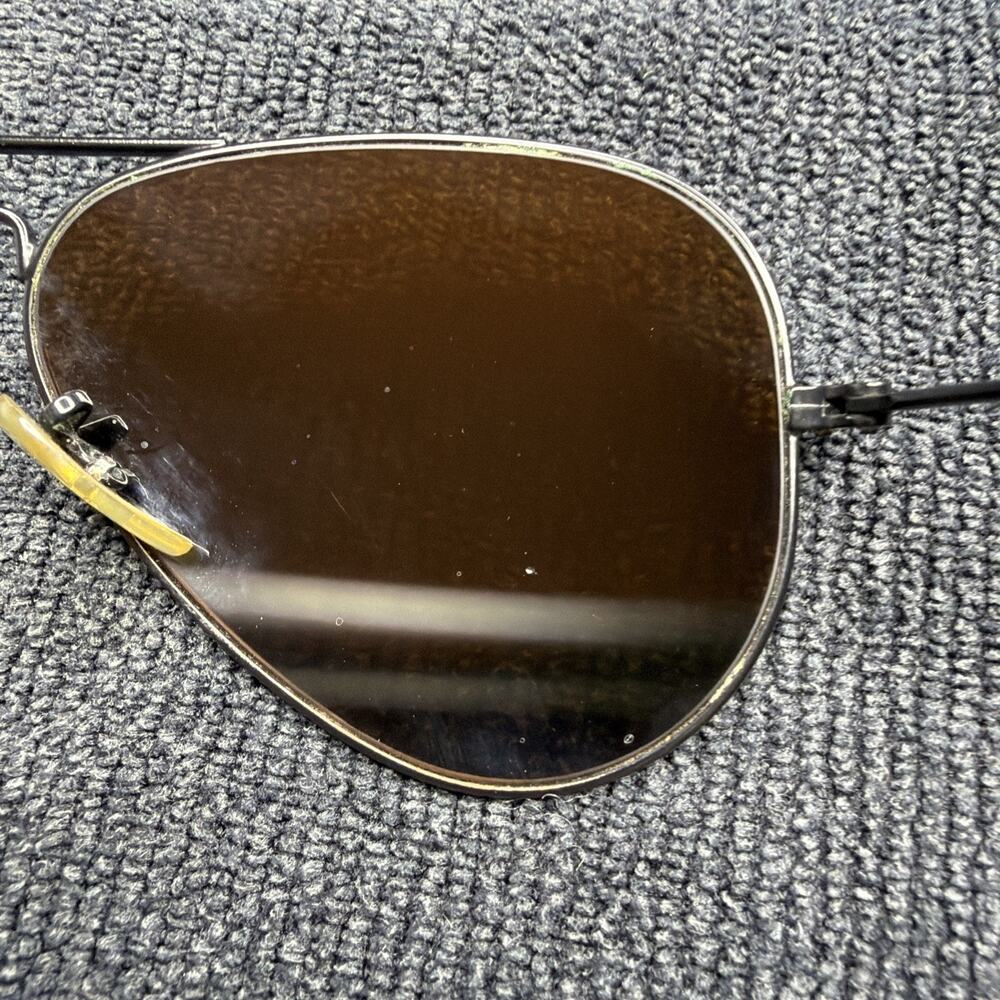 Ray-Ban RB3025 Aviator Sunglasses Mens Womens Matte Black Brown Gradient 55mm - Picture 12 of 16